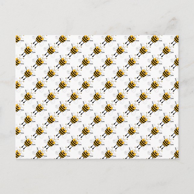 Cartoon Bees Pattern Postcard (Front)