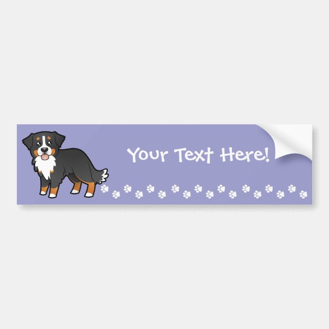 Cartoon Bernese Mountain Dog Bumper Sticker (Front)