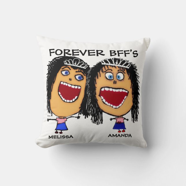 Cartoon Best Friend BFF's Cushion (Front)