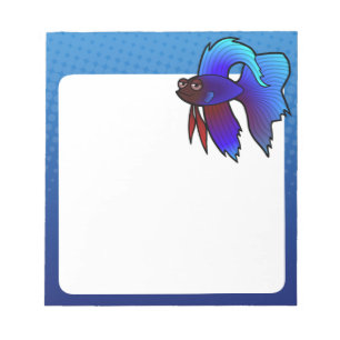 Cartoon Betta Fish / Siamese Fighting Fish Notepad