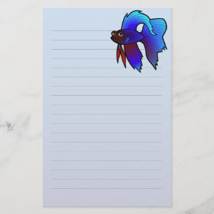 Cartoon Betta Fish / Siamese Fighting Fish Stationery