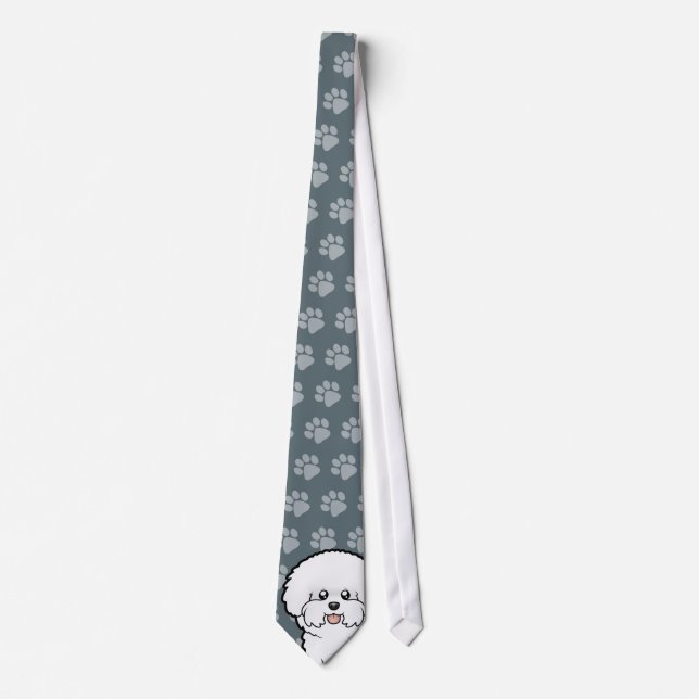 Cartoon Bichon Frise Tie (Front)