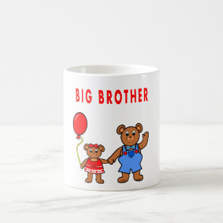 Cartoon big brother bear & sister mug for kids