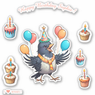 Cartoon Bird - Happy Birthday Personalised