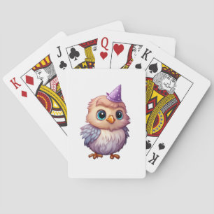 Cartoon bird illustration playing cards