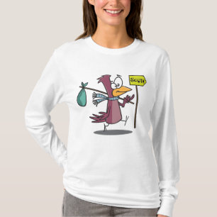 Cartoon Bird Migrating South Travelling T-Shirt