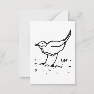 Cartoon Bird Pen Art Drawing Card
