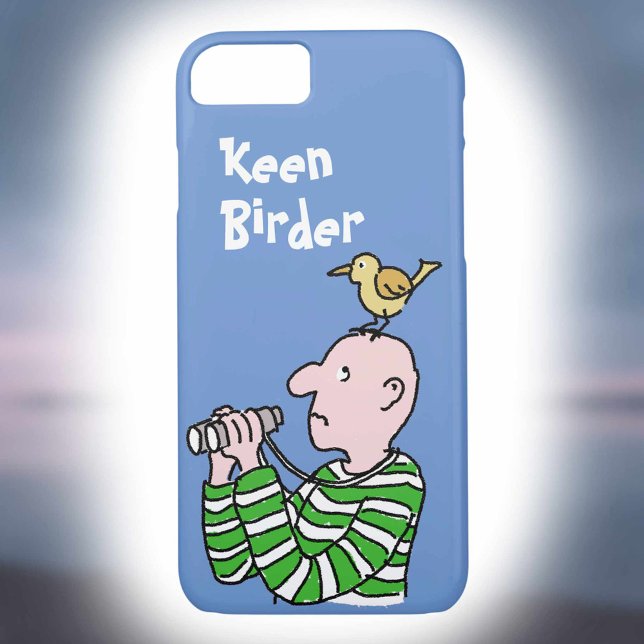 Cartoon Bird Watcher & Bird Case-Mate iPhone Case (Creator Uploaded)