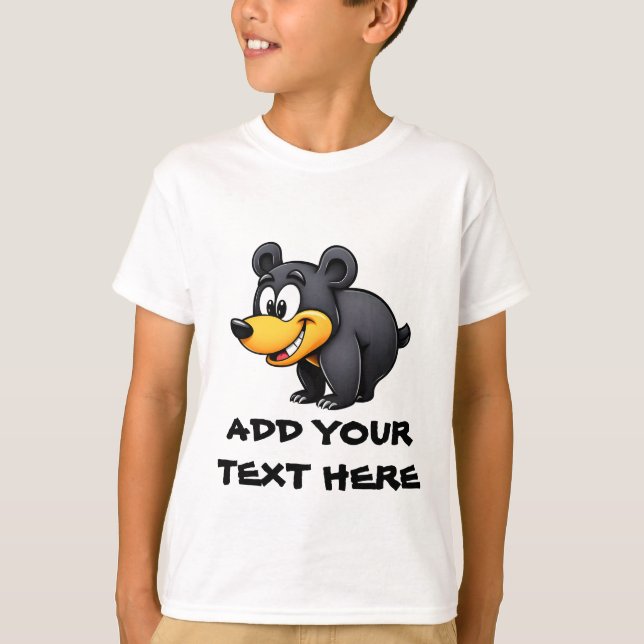 Cartoon Black Bear T-Shirt (Front)