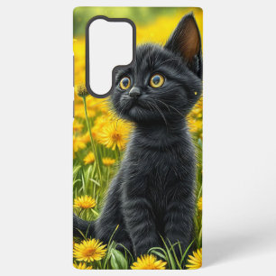 Cartoon black cat samsung galaxy case