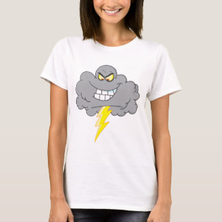 Cartoon Black Cloud With Lightning T-Shirt