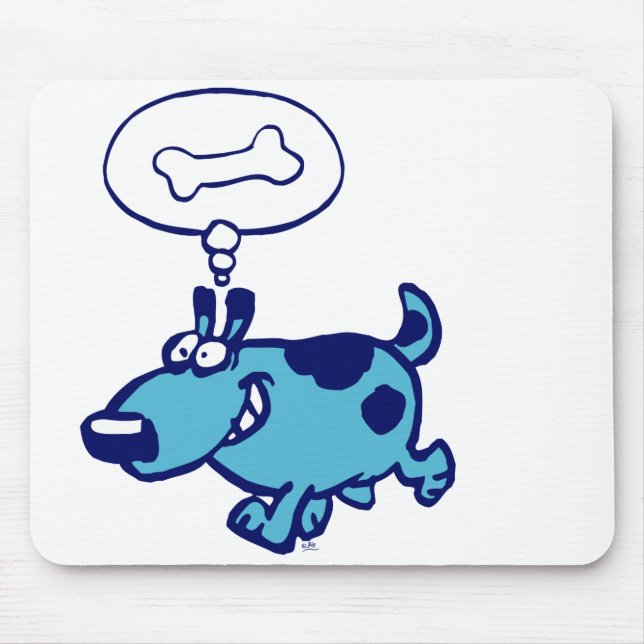 Cartoon Blue Dog mousepad (Front)