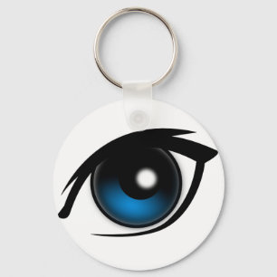 Cartoon blue eye key ring