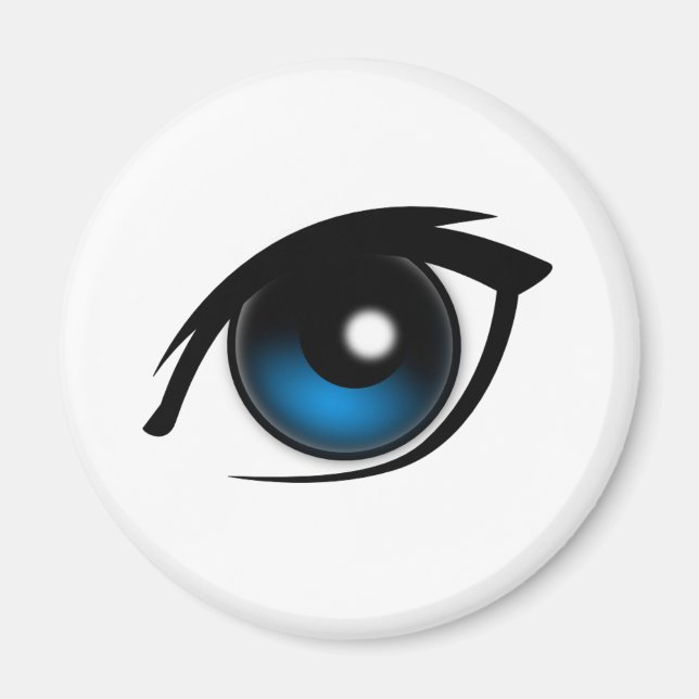 Cartoon blue eye magnet (Front)