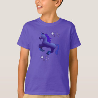Cartoon Blue Unicorn Kid's Long Sleeve T-shirt