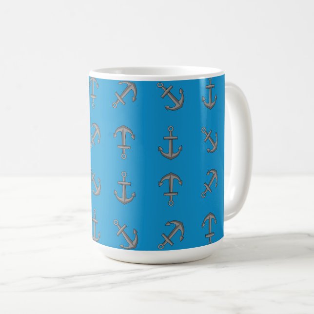 Cartoon Boat Anchor Set Coffee Mug (Front Right)