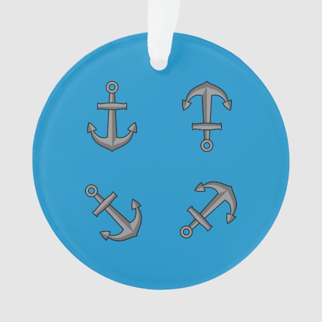 Cartoon Boat Anchor Set Ornament (Front)