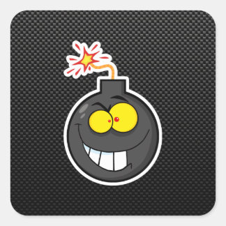 Cartoon Bomb; Sleek Square Sticker