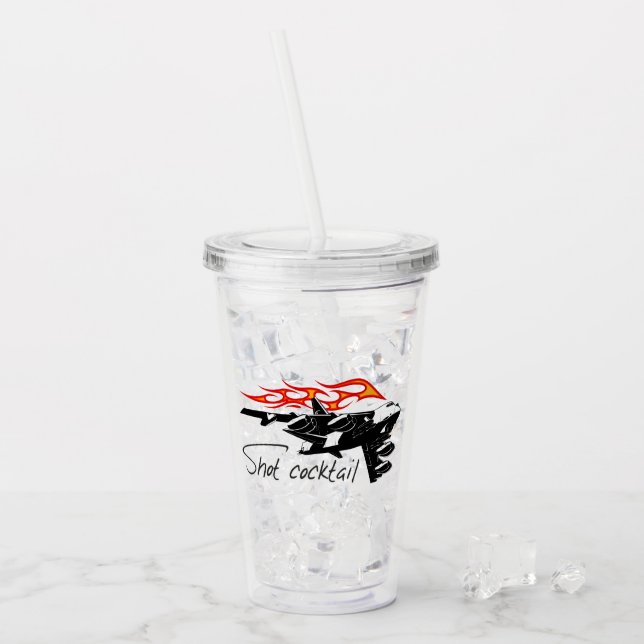 Cartoon bomber acrylic tumbler (Front Ice)