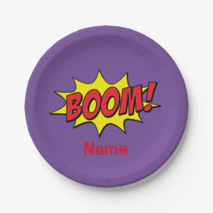 Cartoon Boom Thunder_Cove Paper Plate