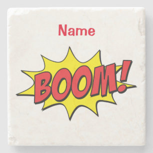 Cartoon Boom Thunder_Cove Stone Coaster