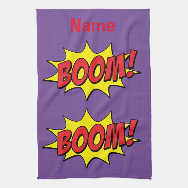 Cartoon Boom Thunder_Cove Tea Towel (Vertical)