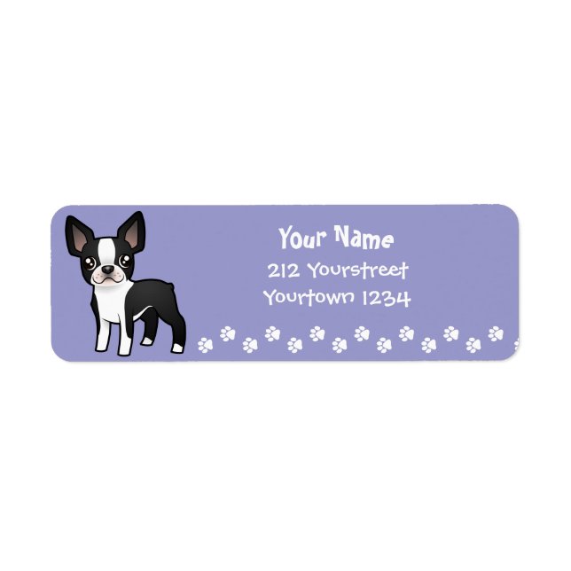 Cartoon Boston Terrier (Front)