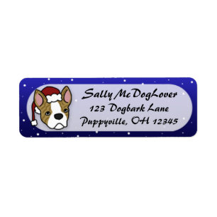 Cartoon Boston Terrier Christmas