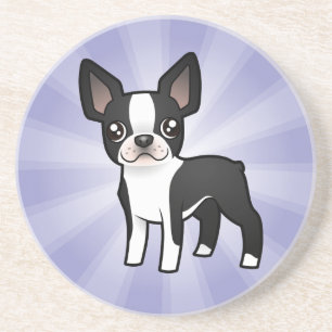 Cartoon Boston Terrier Coaster