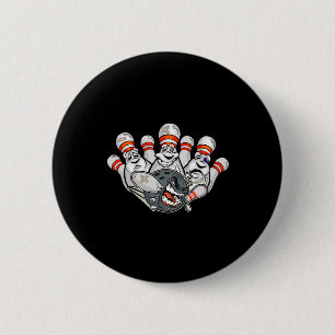 Cartoon Bowler Scared Bowling Pins Funny Sport Hal