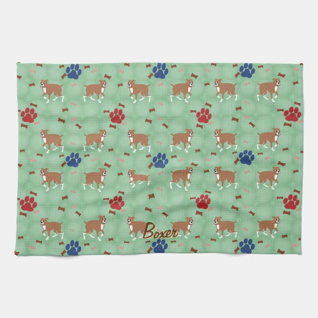 Cartoon Boxer Tea Towel (Horizontal)