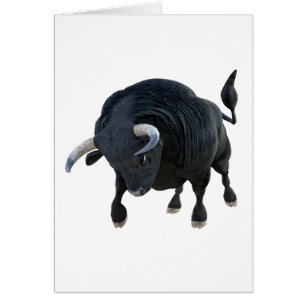 Cartoon Bull Charging Forward Head Down