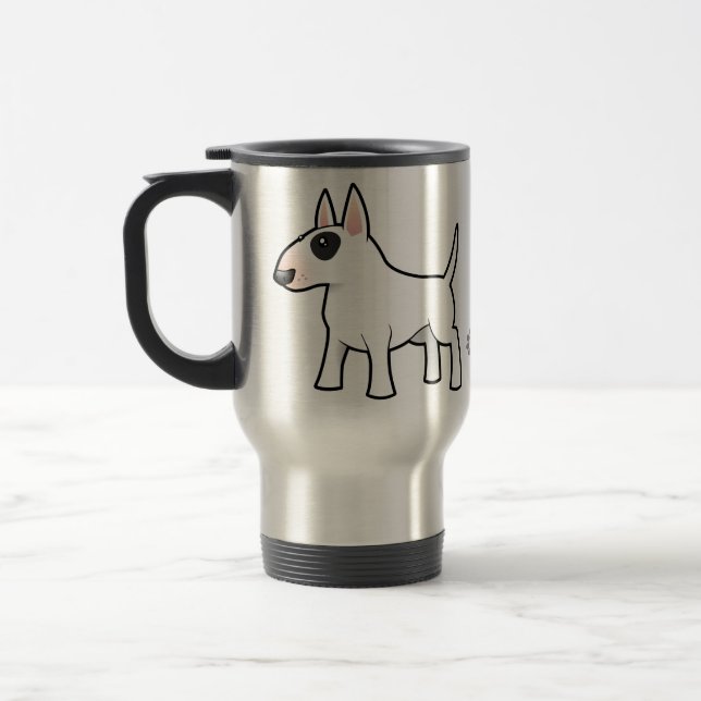 Cartoon Bull Terrier Travel Mug (Left)