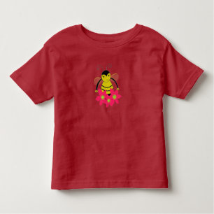 Cartoon Bumble Bee with Flowers Toddler T-Shirt