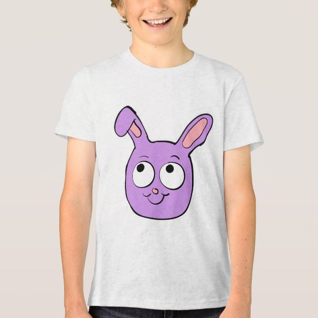 Cartoon Bunny Head Tri-Blend Shirt (Front)