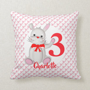 Cartoon Bunny Rabbit Pink Cushion