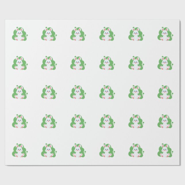 Cartoon bunny splash wrapping paper (Flat)