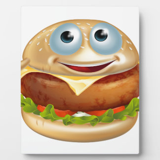 Cartoon burger man plaque