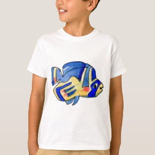 Cartoon Butterfly Blue Fish T-Shirt