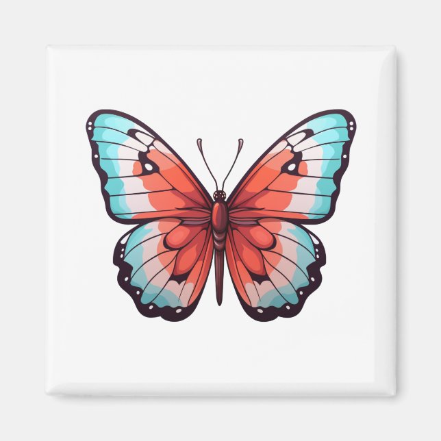 Cartoon butterfly illustration magnet (Front)