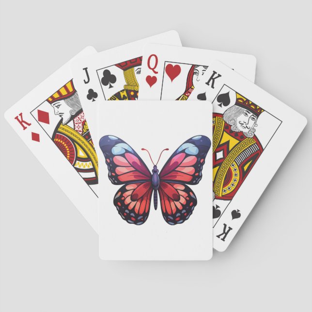 Cartoon butterfly illustration playing cards (Back)