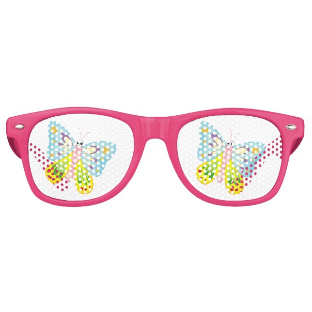 Cartoon Butterfly Retro Sunglasses (Front)