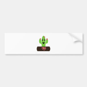 Cartoon Cactus Bumper Sticker
