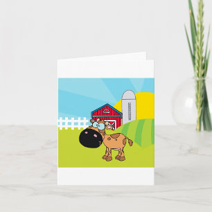Cartoon Calf On A Farm Card