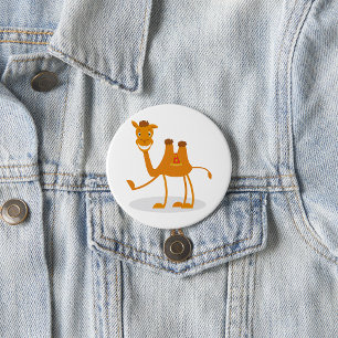 Cartoon Camel Smiling Desert Animal Character 7.5 Cm Round Badge