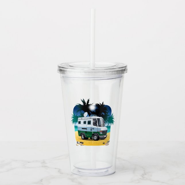 Cartoon Camper Acrylic Tumbler (Front)