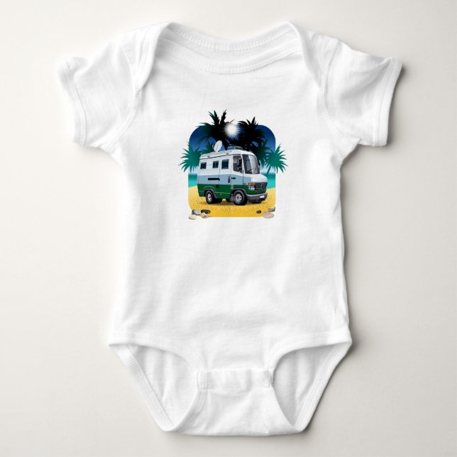 Cartoon Camper Baby Bodysuit (Front)