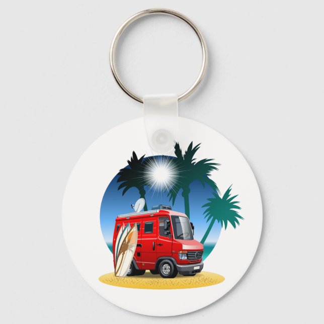 Cartoon Camper Key Ring (Front)