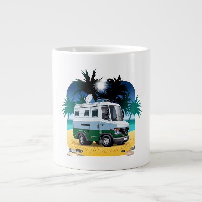 Cartoon Camper Large Coffee Mug (Front)