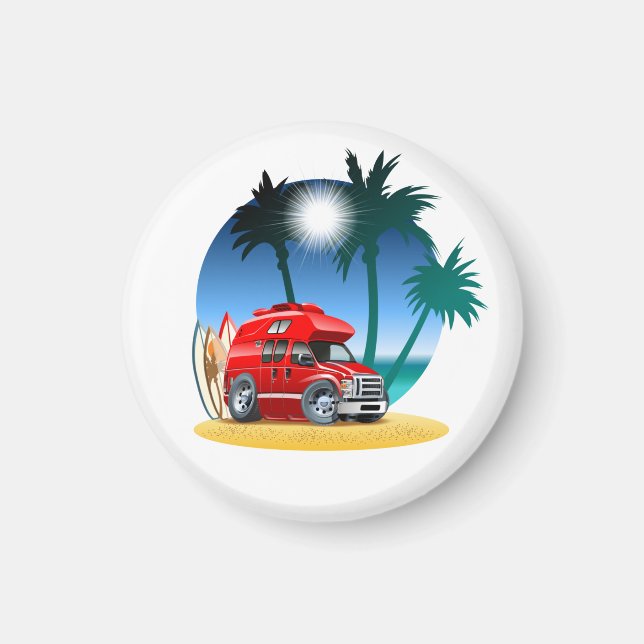 Cartoon Camper Magnet (Front)